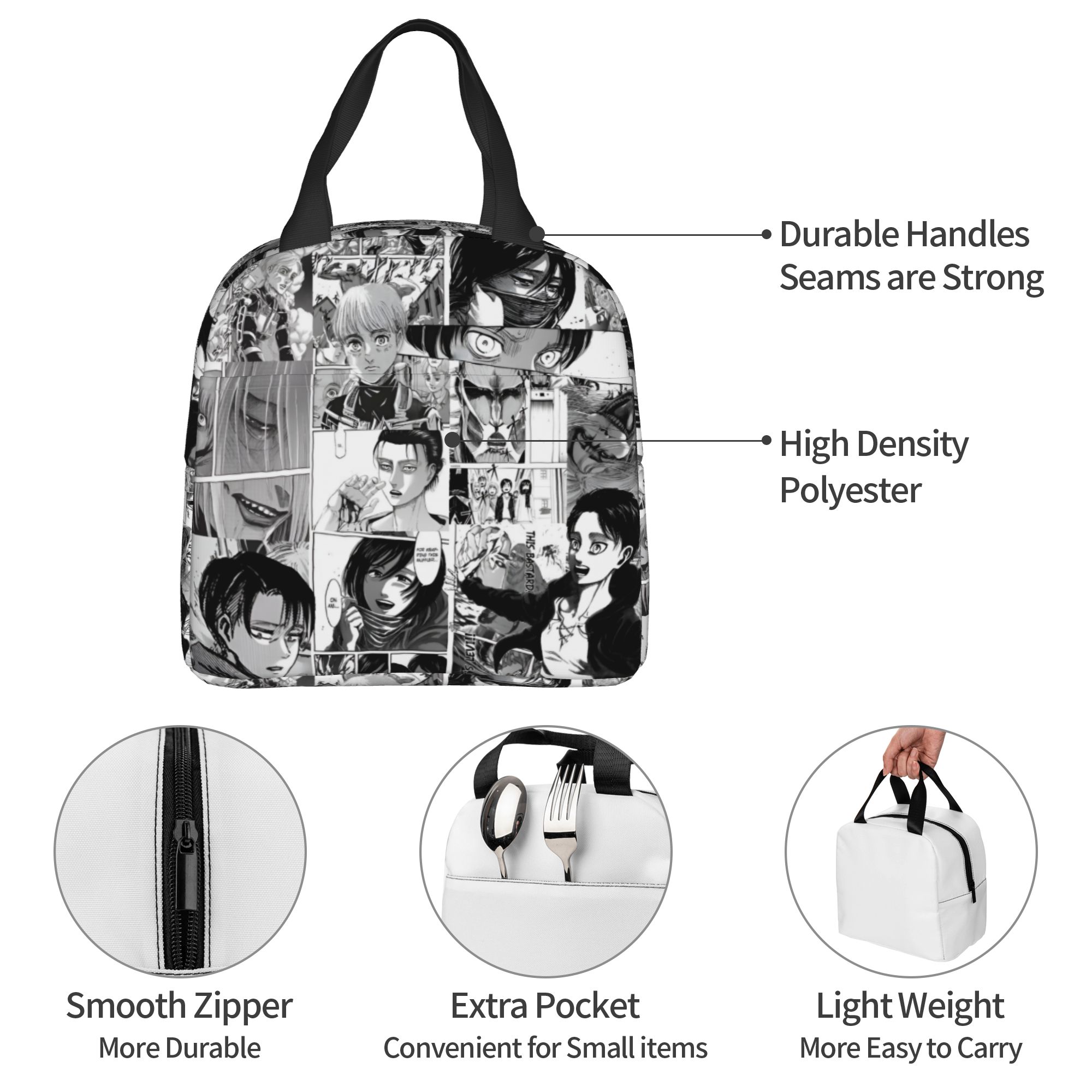 Travel Accessories 2022 - Custom Attacks on Titans geïsoleerde lunchtassen