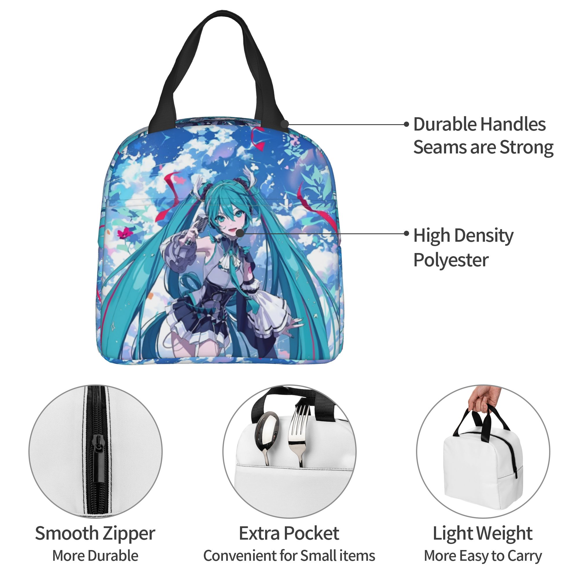 Travel Accessories 2022 - Aangepaste H-Hatsunes geïsoleerde lunchtassen Mikus Y2k