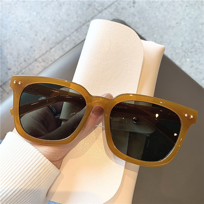 Travel Accessories Gifts For Men - Vintage Bruine Oversized Vierkante Zonnebril Vrouwen