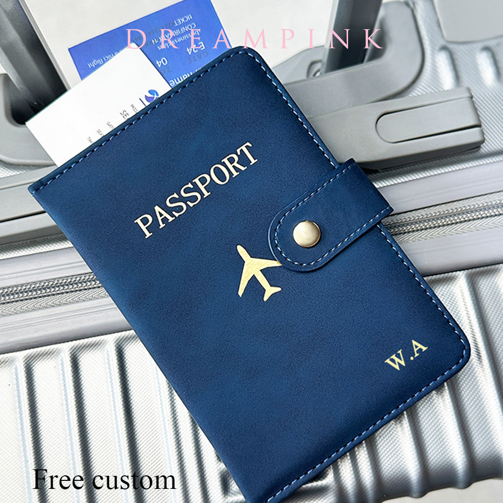 Travel Accessories Gifts For Men - Personaliseer Naam Reispaspoort Portemonnee Luxe Vliegtuig
