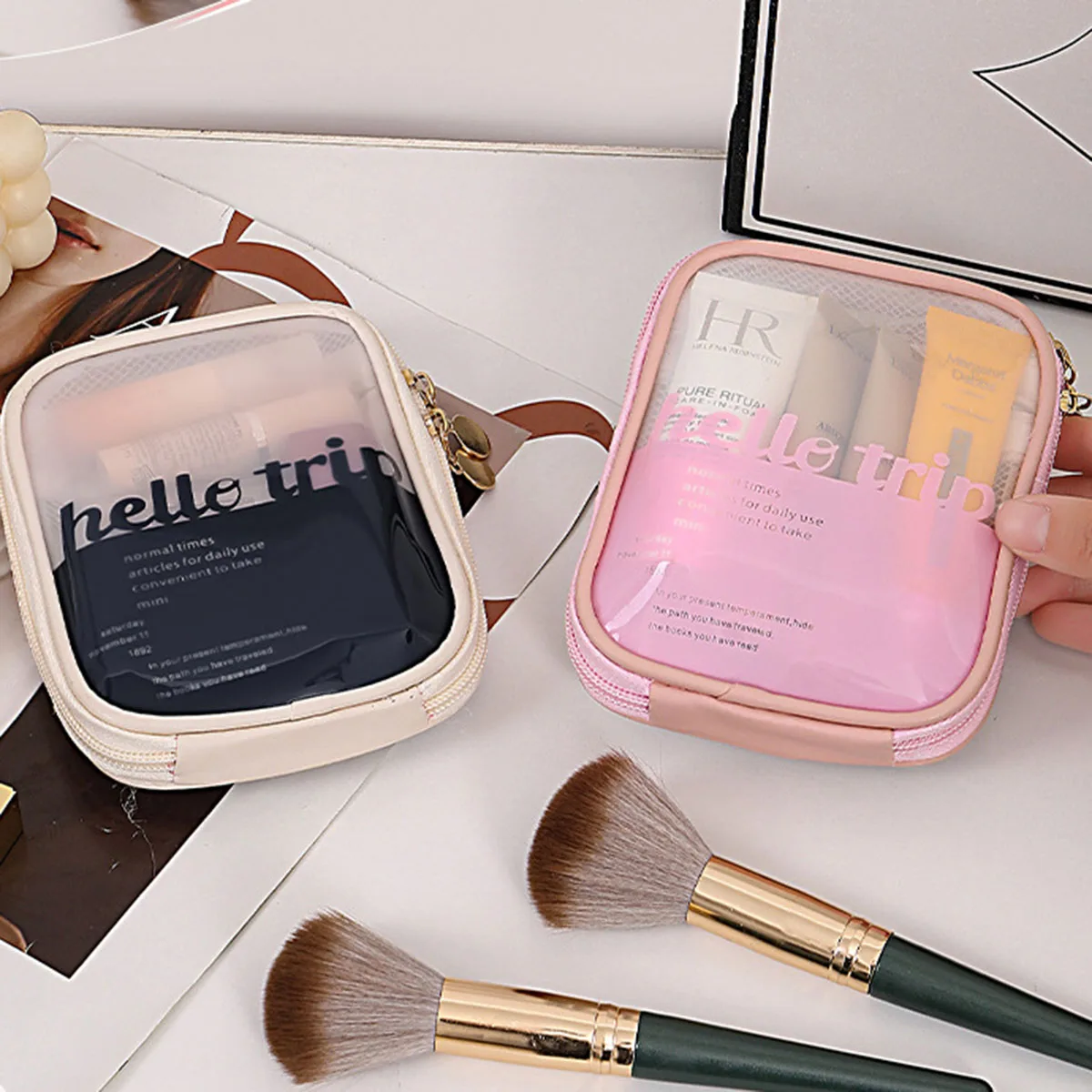 Cable Organizer Travel - Transparante draagbare cosmetische tas, lippenstift-organizer, reistas