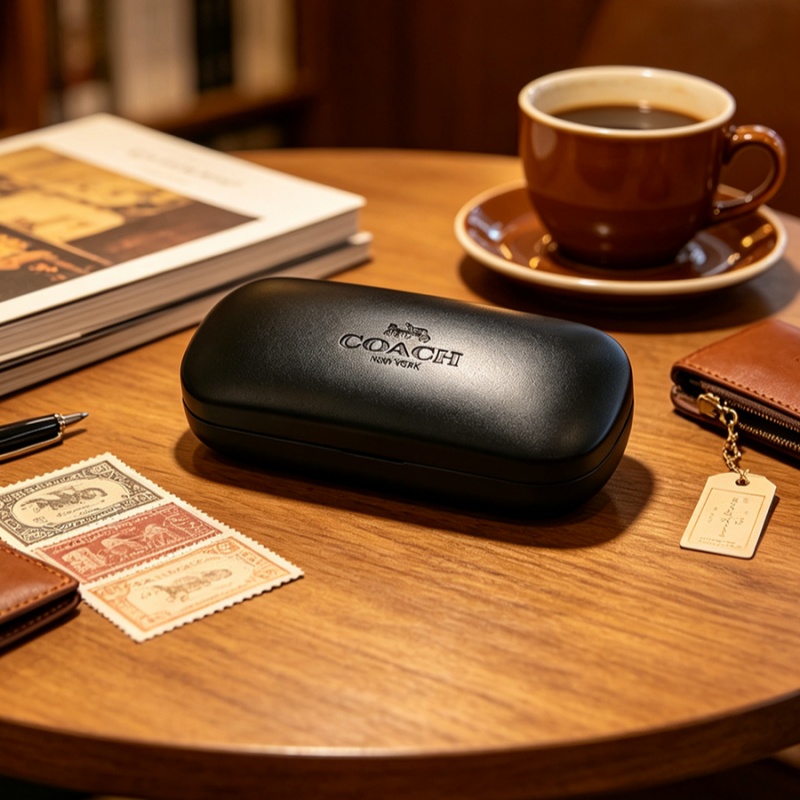 Travel Accessories Gifts For Men - COACH Zwarte harde brillenkoker Schokbestendig Anti-druk