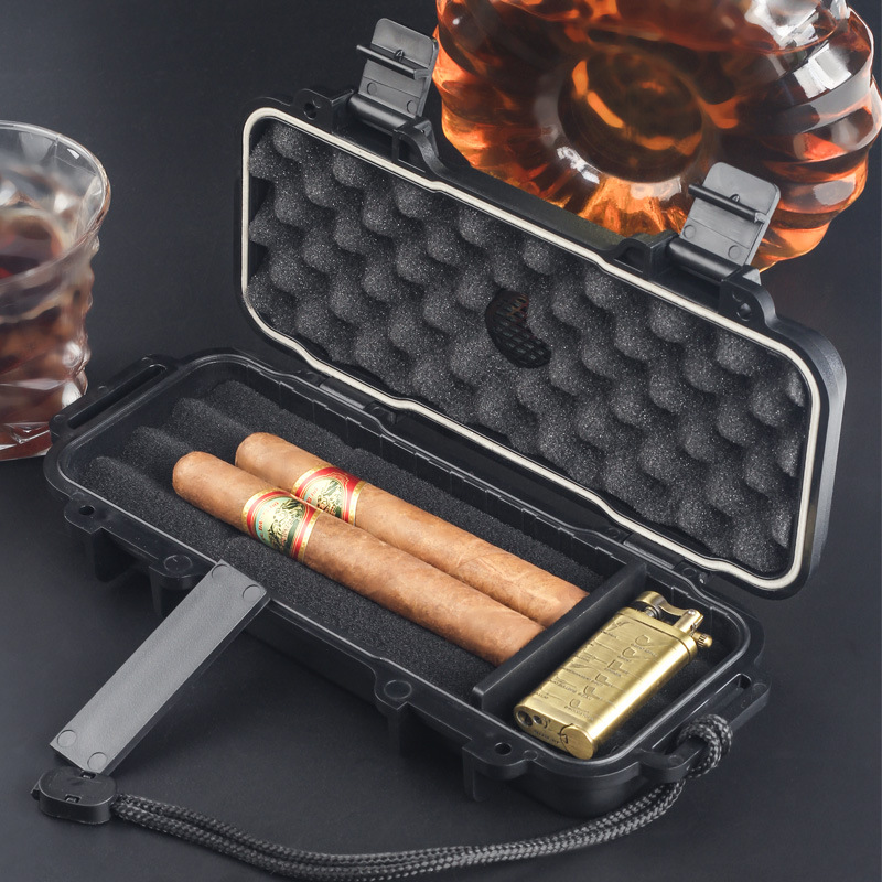 Travel Accessories Gifts For Men - Draagbare sigarenhumidor met luchtbevochtiger Waterdichte ABS