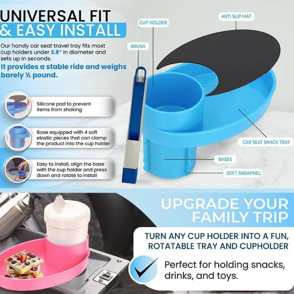 2-in-1 autostoel snackbakje, s - Travel Accessories For Road Trip recensie en prijs